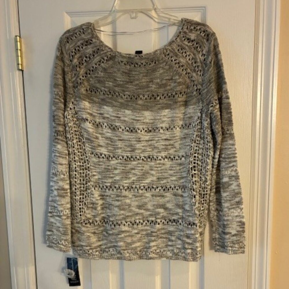 International Concepts Women's NWT $79 Gray Heather Loose Knit Sweater Size XL
